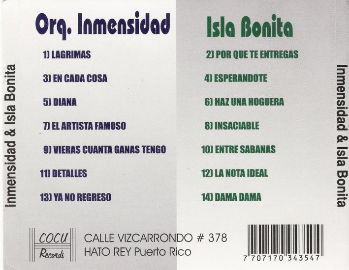 Orquesta Inmensidad  Isla Bonita - Isla Inmensa - Trasera.jpg