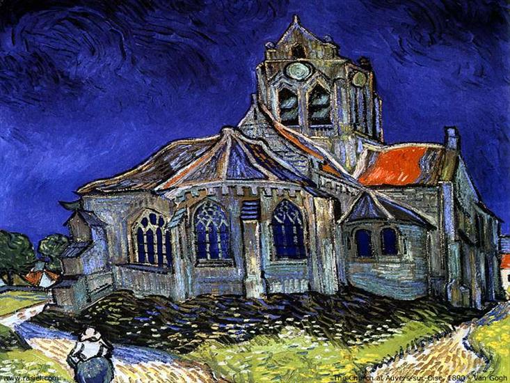 Vincent van Gogh - Vincent van Gogh  -  The church at Auvers-sur-oise.jpg