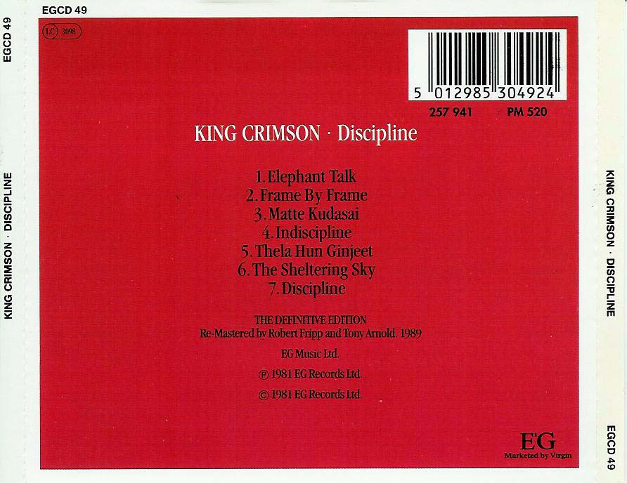King Crimson - 1981 - Discipline - King Crimson - 1981 - Discipline - Back.jpg
