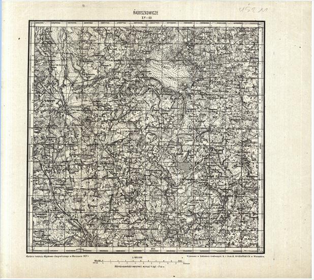 Mapa taktyczna Polski 1_100 000 - przedruki map zaborczych w cięciu rosyjskim - XV-23_RADOSZKOWICZE_IWG_1921_2.jpg