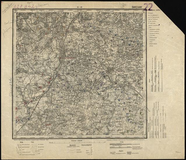 Mapa taktyczna Polski 1_100 000 - przedruki map zaborczych w cięciu rosyjskim - XI-20_SWIECIANY_IWG_1920_300dpi.jpg