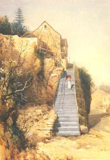 RÓŻNI artyści - Ashton Julian Rossi 1851 - 1942 Australia - Hordernstai Strome schody.jpg