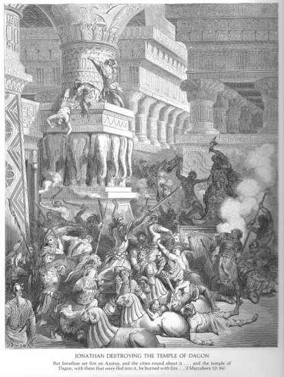 Stary i Nowy Testament - Ryciny - OT-153 Jonathan Destroys the Temple of Dagon.jpg