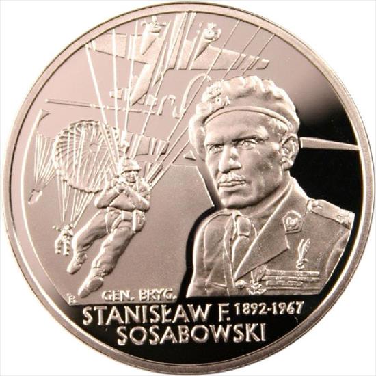 Monety Okolicznościowe 10 i 20 zł Srebrne Ag - 2004 - Generał brygady Stanisław F. Sosabowski.JPG