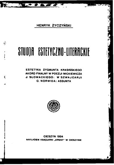 LITERATURA POLSKA - Życzyński Henryk - STUDYA ESTETYCZNO LITERACKIE.tif
