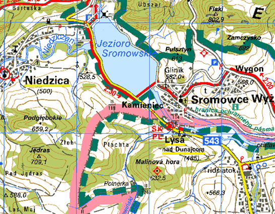 Słowacja - Pieniny Sromowce, Niedzica mapa turystyczna.bmp