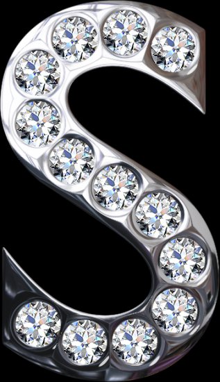 Brylantowy alfabet - S silver and diamonds.png