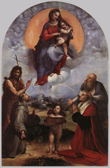 Obraz Matki Boskiej w Raphaela - Madonna of Foligno, 1510-11.jpg